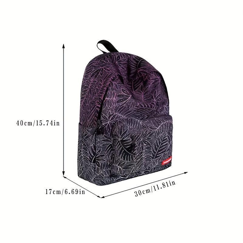 Tropical Rainforest Print Backpack Large Capacity