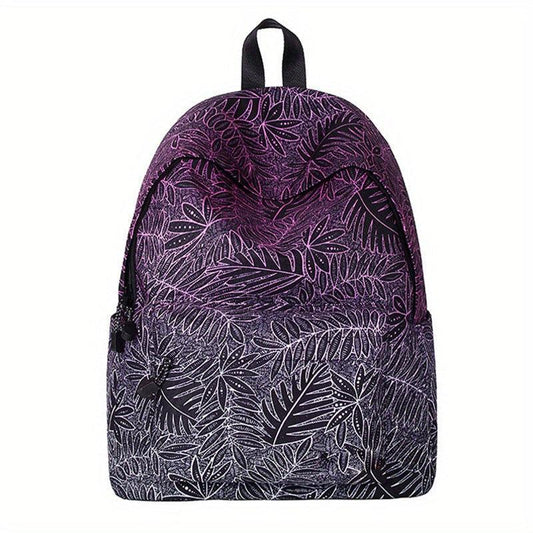 Tropical Rainforest Print Backpack Large Capacity