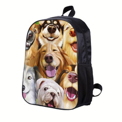 Wolf Puppy Kitten Pattern 3D Print Backpack Lightweight Outdoor Backpack