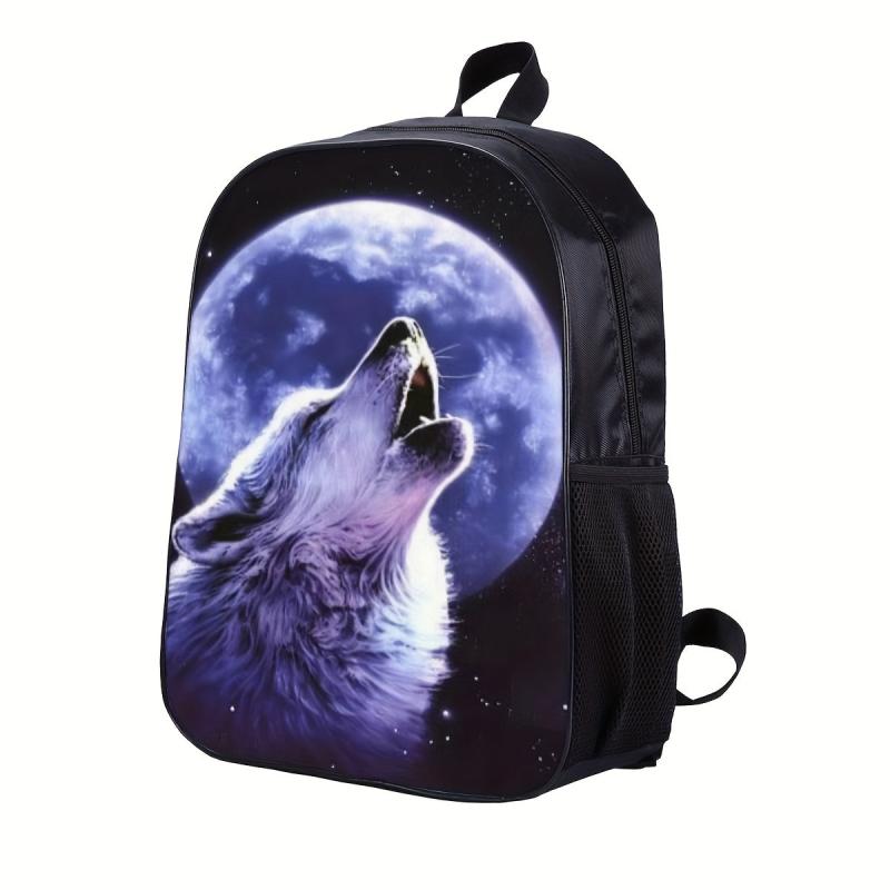 Wolf Puppy Kitten Pattern 3D Print Backpack Lightweight Outdoor Backpack