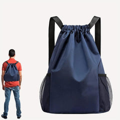 Solid Drawstring Bag Lightweight Travel Backpack Casual Commute Bag