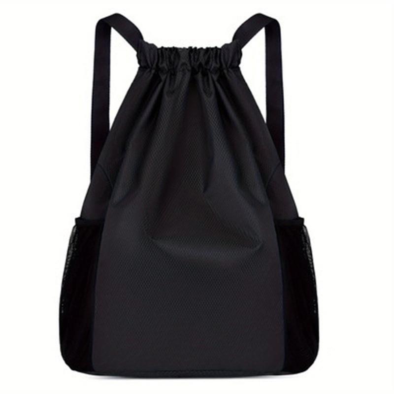 Solid Drawstring Bag Lightweight Travel Backpack Casual Commute Bag