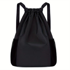 Solid Drawstring Bag Lightweight Travel Backpack Casual Commute Bag