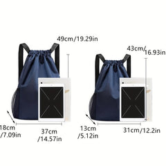 Solid Drawstring Bag Lightweight Travel Backpack Casual Commute Bag