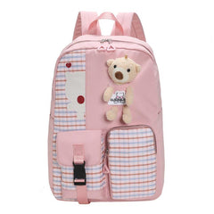 Bear College Student Rucksack Lattice School Backpack