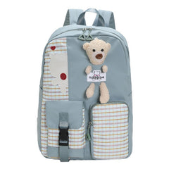 Bear College Student Rucksack Lattice School Backpack