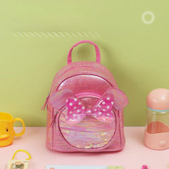Colorful Sequin Girls Backpack Transparent Polka Dot Bow for Children