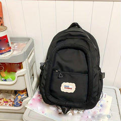 Block Zipper Backpack Messenger Bag Large Capacity