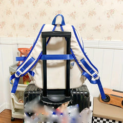 Block Zipper Backpack Messenger Bag Large Capacity