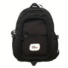 Block Zipper Backpack Messenger Bag Large Capacity