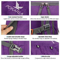 Purple Foldable Backpack Lightweight Travel Bag