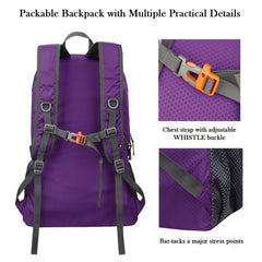 Purple Foldable Backpack Lightweight Travel Bag