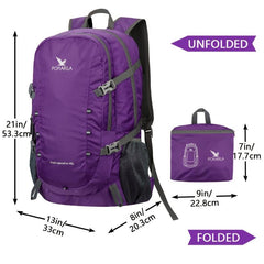 Purple Foldable Backpack Lightweight Travel Bag