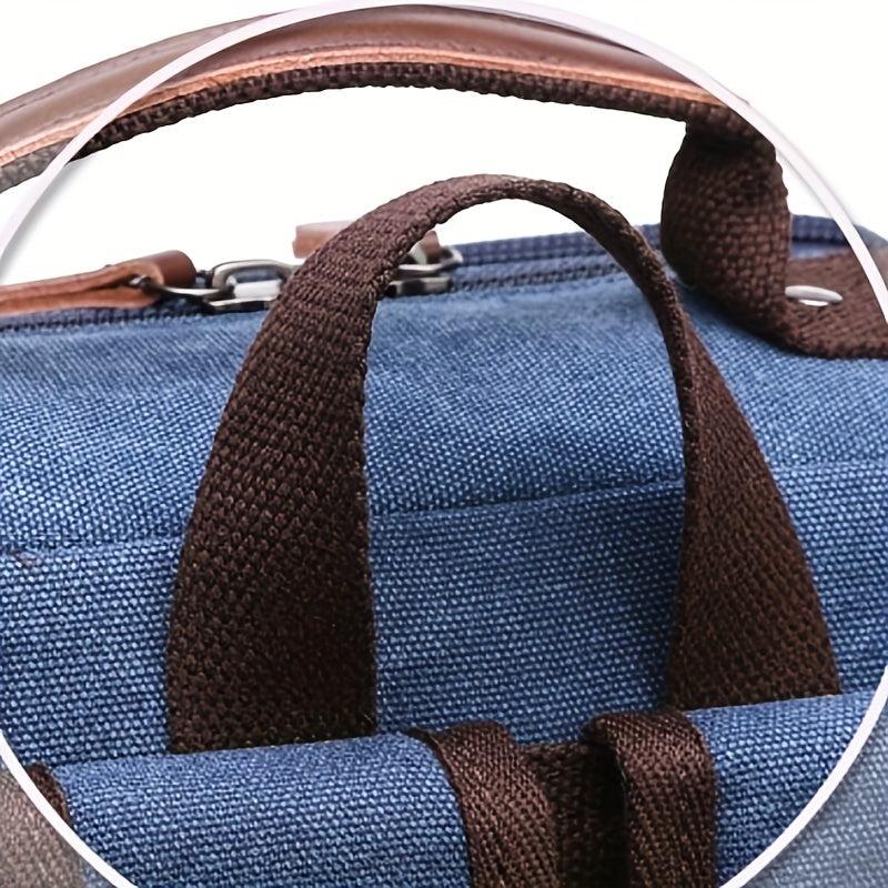 Canvas Backpack Student Double Shoulder Bag Lightweight Schoolbag