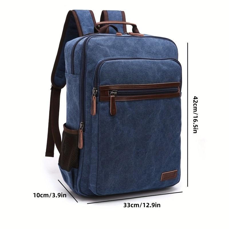 Canvas Backpack Student Double Shoulder Bag Lightweight Schoolbag