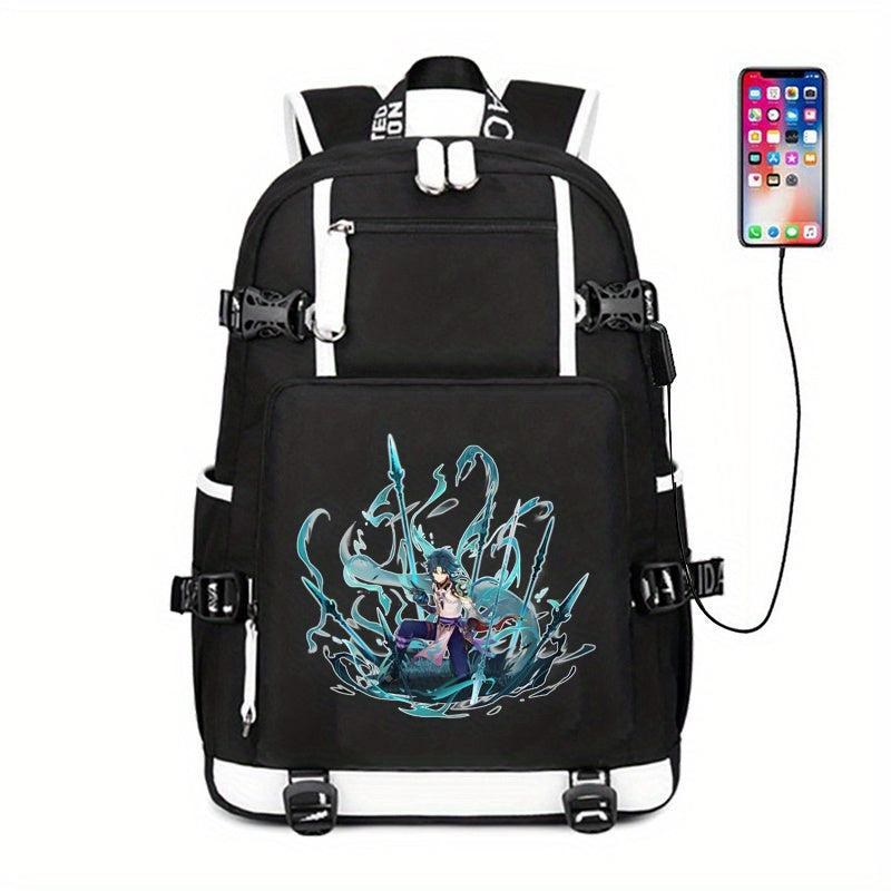 Casual Travel Backpack Canvas Bag With USB Charging