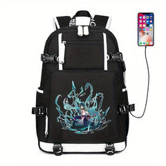 Casual Travel Backpack Canvas Bag With USB Charging
