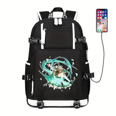 Casual Travel Backpack Canvas Bag With USB Charging