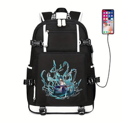 Casual Travel Backpack Canvas Bag With USB Charging