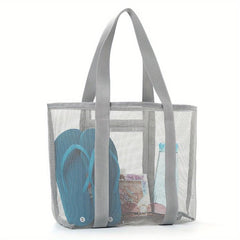 Large Capacity Mesh Clear Beach Bag Summer Beach Organizer Lightweight