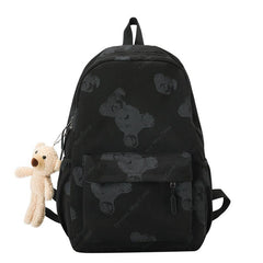 Cartoon Bear Oxford Backpack Large Capacity Lightweight Student School Bag