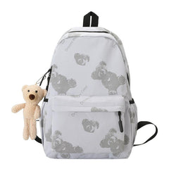 Cartoon Bear Oxford Backpack Large Capacity Lightweight Student School Bag