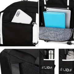 King & Queen USB Charging Backpack Outdoor Travel School Bag