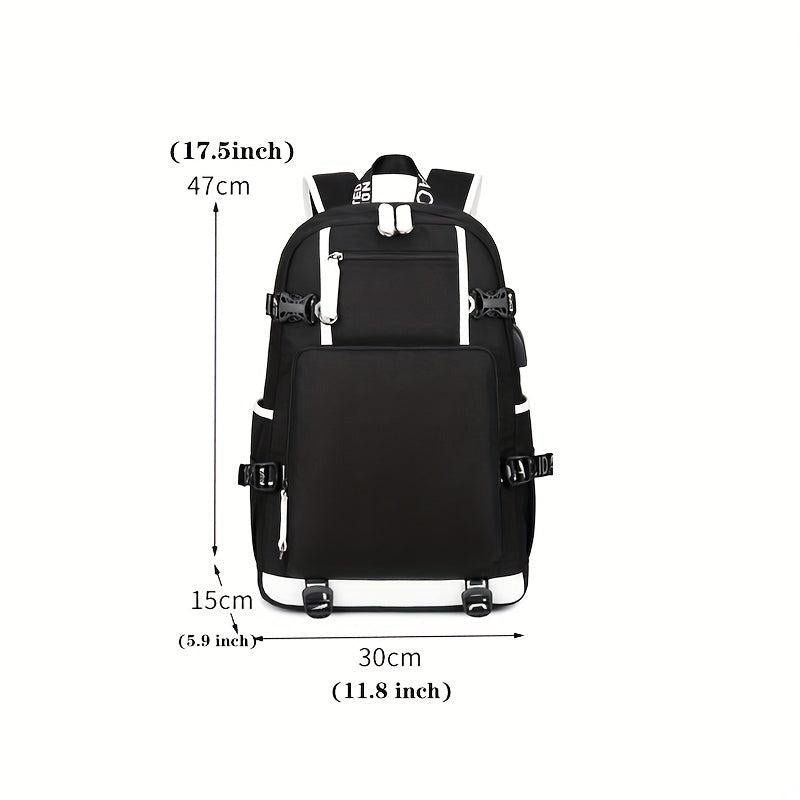 King & Queen USB Charging Backpack Outdoor Travel School Bag