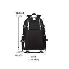 King & Queen USB Charging Backpack Outdoor Travel School Bag