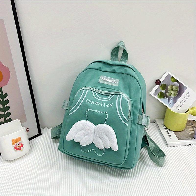 Casual Backpack Wings Decor Small Backpack Travel Backpack