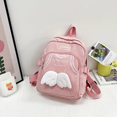 Casual Backpack Wings Decor Small Backpack Travel Backpack