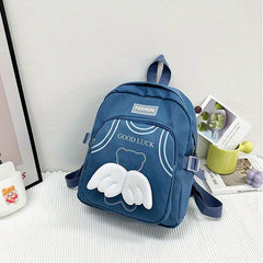 Casual Backpack Wings Decor Small Backpack Travel Backpack