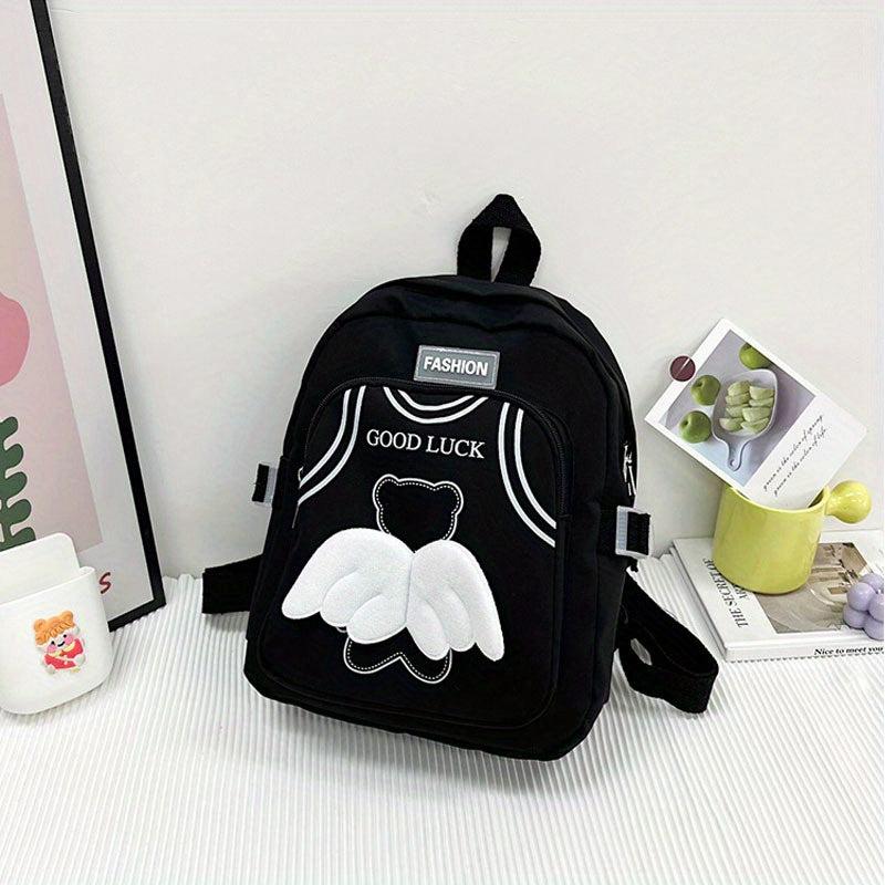 Casual Backpack Wings Decor Small Backpack Travel Backpack