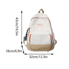 Retro Contrast Schoolbag College Wind Backpack Large Capacity