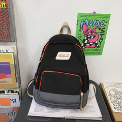 Retro Contrast Schoolbag College Wind Backpack Large Capacity
