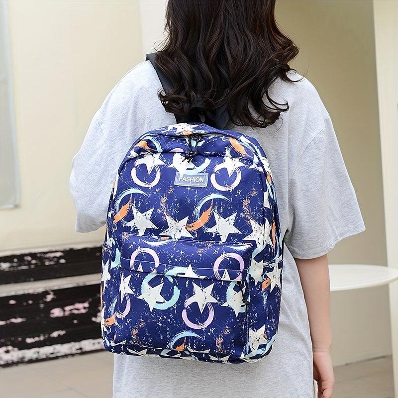 Colorful Five-pointed Star Pattern Backpack for Women
