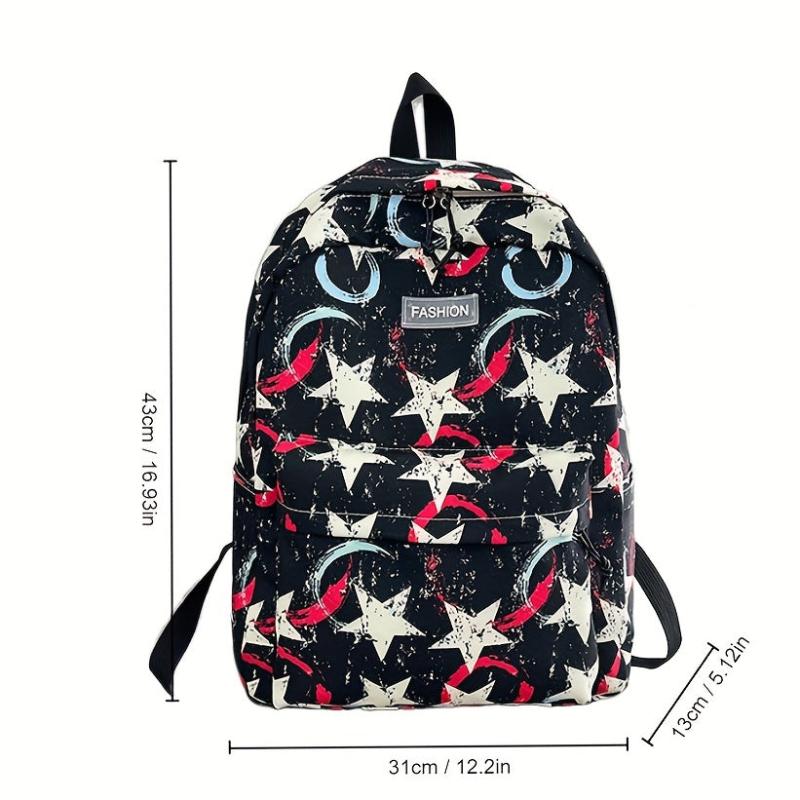 Colorful Five-pointed Star Pattern Backpack for Women