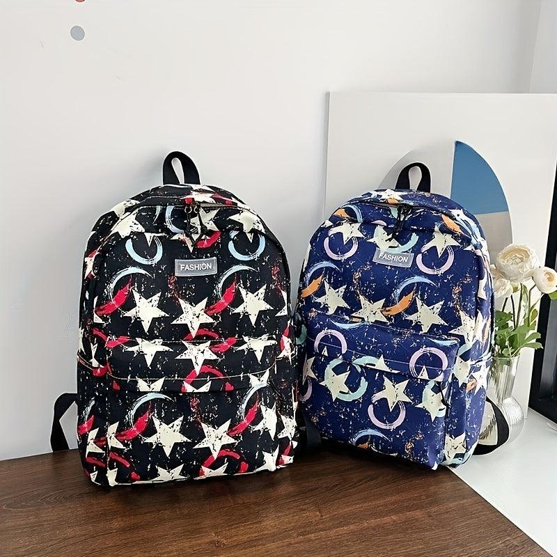 Colorful Five-pointed Star Pattern Backpack for Women