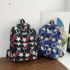 Colorful Five-pointed Star Pattern Backpack for Women
