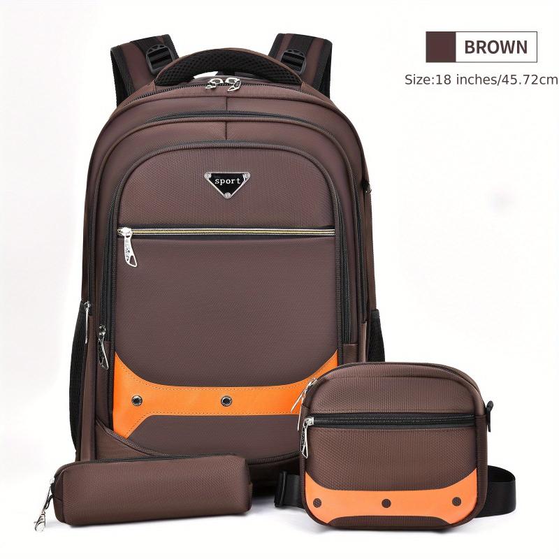 3pcs Backpack Set Laptop Crossbody Bag Large Capacity Travel Back