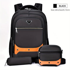 3pcs Backpack Set Laptop Crossbody Bag Large Capacity Travel Back