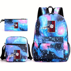 Baseball Pattern Reinforced Backpack With Pancil Bag And Shoulder Bag Set