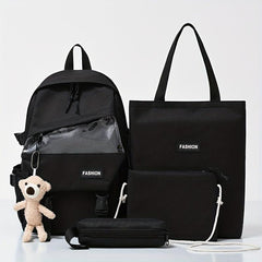 4pcs Student School Travel Backpack Tote Bag Set