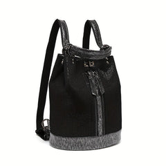 Casual Leather Backpack With Lock Large Capacity Travel Backpack