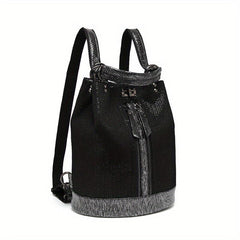 Casual Leather Backpack With Lock Large Capacity Travel Backpack