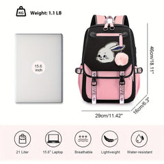 Casual Cartoon Rabbit Backpack Laptop Bag Lightweight Backpack