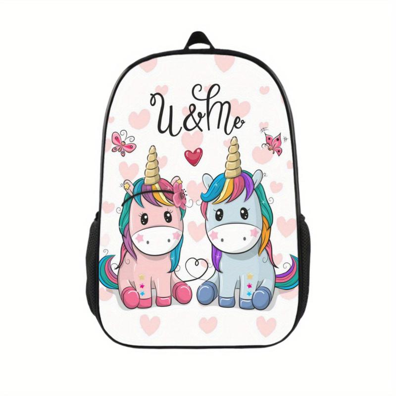Unicorn Pattern Backpack for Kids, Lightweight Casual Backpack
