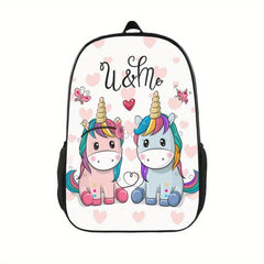 Unicorn Pattern Backpack for Kids, Lightweight Casual Backpack