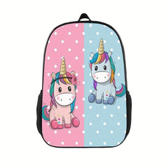 Unicorn Pattern Backpack for Kids, Lightweight Casual Backpack