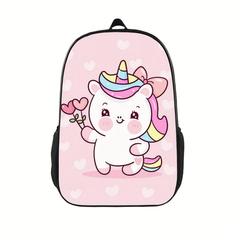Unicorn Pattern Backpack for Kids, Lightweight Casual Backpack